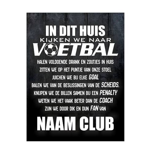 tekstbord voetbal
