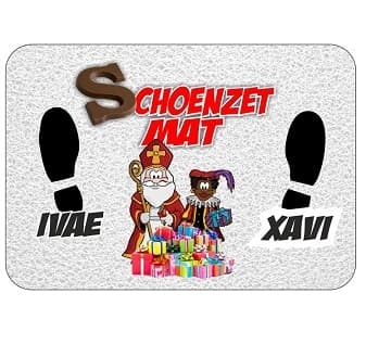 Sinterklaas schoenzetmat met naam            www.fanmarkt.nl